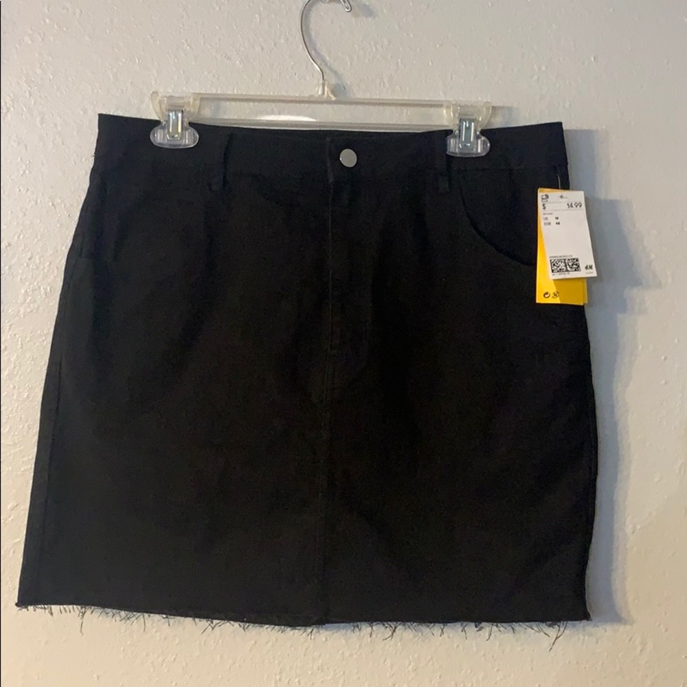 Black Denim Mini Skirt
